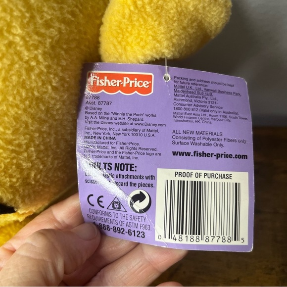 Vintage 2001 Fisher Price Disney Winnie The Pooh Lounging Plush 22” Tags On - Picture 4 of 11
